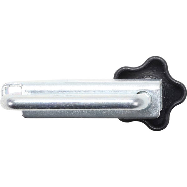 Federriegel aus verzinktem Stahl mit schwarzem Sterngriff.