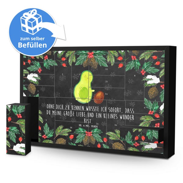 Mr. & Mrs. Panda Befüllbarer Adventskalender Avocado Kern rollt - Schwarz