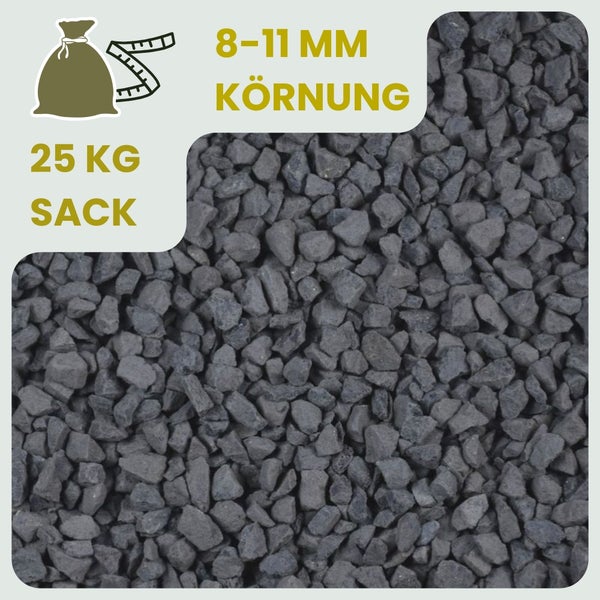 Graue Zierkiesel im 25 Kilogramm Sack mit einer Körnung von 8 bis 11 Millimetern