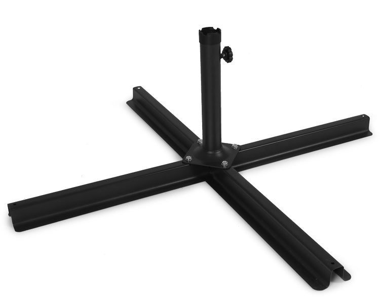 Ondis24 Kreuzständer schwarz für Sonnenschirme + 4 Platten