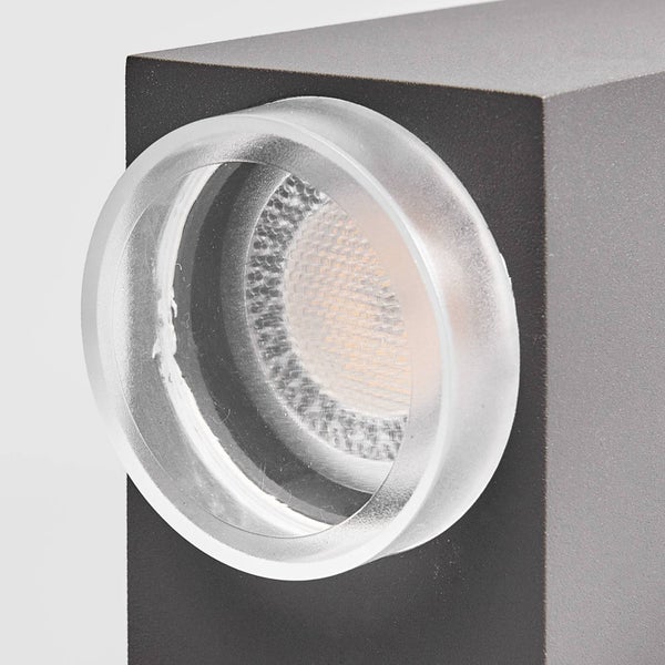 Lindby Wandleuchte außen Jovan (spritzwassergeschützt (Modern) in Alu aus Aluminium (2 flammig, GU10) - Außenwandleuchten Wandlampe Led Außenlampe Outdoor für Außenwand/Hauswand Haus