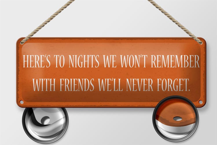 Blechschild Spruch 27x10cm to nights we won`t remember with Dekoration