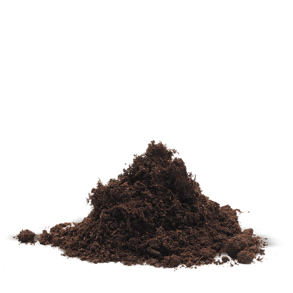 Ein Haufen dunkler Blumenerde oder Garten-Substrat.