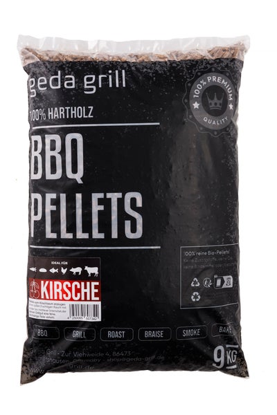 GEDA Grill Hartholz Pellets Kirsche Grillpellets für Pelletsmoker, Pizzaofen, Grill und Räucherofen