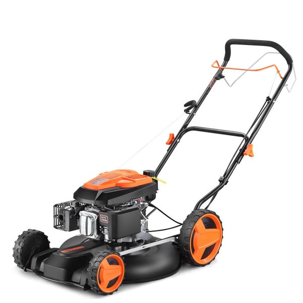 Rasenmäher mit Motor und Rädern