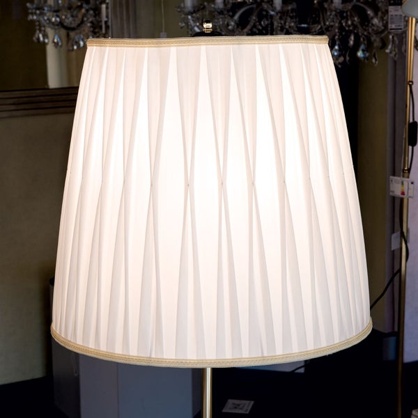 Großer Ersatz Lampenschirm 55cm Stoffschirm mit Aufnahme oben 12mm Falten