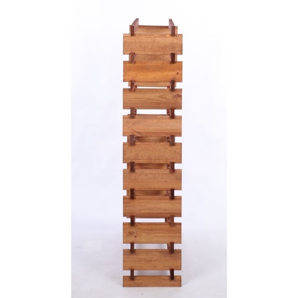 Weinregal VINOTECA FLEX PRO HxBxT 135x84x28cm 80 Flaschen auf 10 Ebenen Massives Kiefernholz Braun geölt