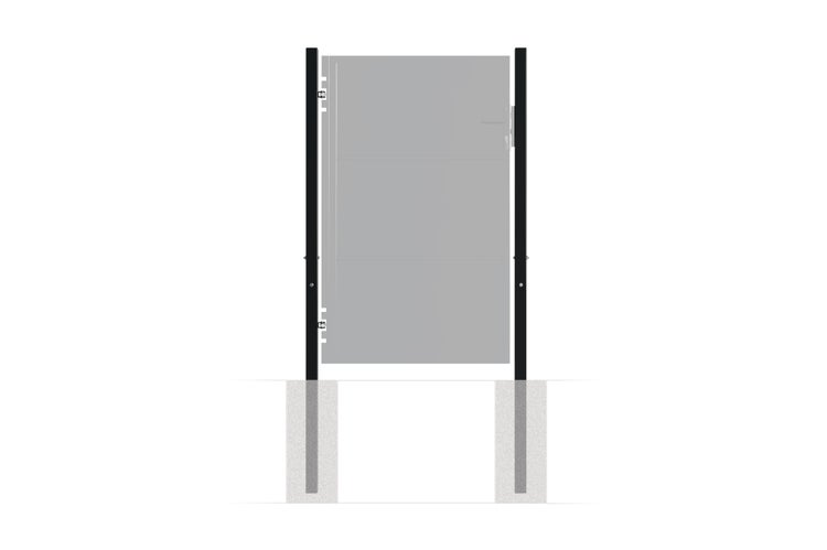 Set mit 2 DARIO-Eisenpfosten, 6 x 6 cm, H. 230 cm, Mattschwarz