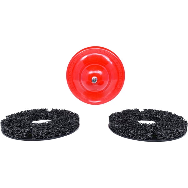 Schleifscheiben-Set mit roter Halterung