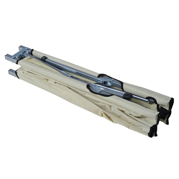 Outsunny Campingbett Feldbett Klappbett Liege inkl. Tasche 193x64x40cm (Beige)