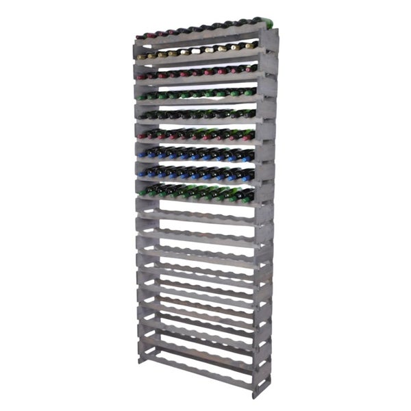Weinregal VINOTECA FLEX PRO HxBxT 247x103x28cm 180 Flaschen auf 18 Ebenen Massives Kiefernholz Grau