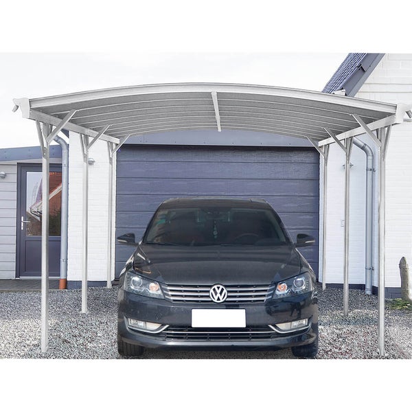 Home Deluxe - Design Carport - FALO, Weiß - Maße: 505 x 300 x 226 / 240 cm - inkl. Montagematerial I Autoüberdachung Garage Unterstand