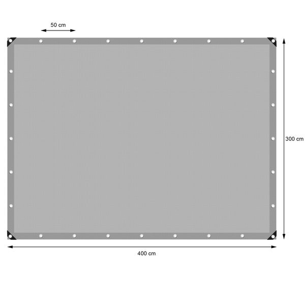 ECD Germany Abdeckplane Gewebeplane mit Ösen 3x4m 12m² 260g/m² Grau aus Polyethylen Schimmelresistent Wasserdicht Reißfest Schutzplane Bootsplane Gartenplane Holzplane Plane für Gartenmöbel Pool Auto