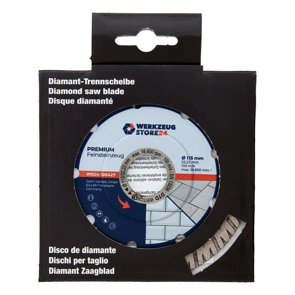 Werkzeug Store24 Trennscheibe Durchmesser 115 Millimeter für Feinsteinzeug