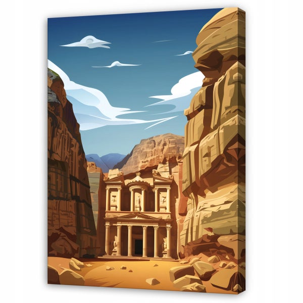 Wandbild Petra Felsenstadt Jordanien als illustriertes Motiv auf Leinwand