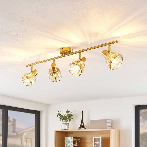 Lindby Deckenlampe Kosta (Modern) in Gold / Messing aus Metall (4 flammig, E14) - Deckenleuchte Lampe Wohnzimmerleuchte