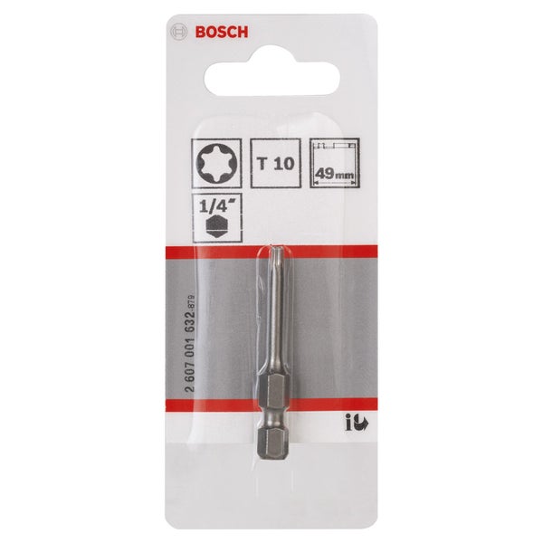Bosch 1x Schrauberbit Extra-Hart, T10, 49 mm - 2607001632