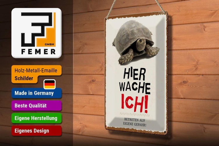 Blechschild Spruch 20x30cmkröte hier wache eigene Gefahr