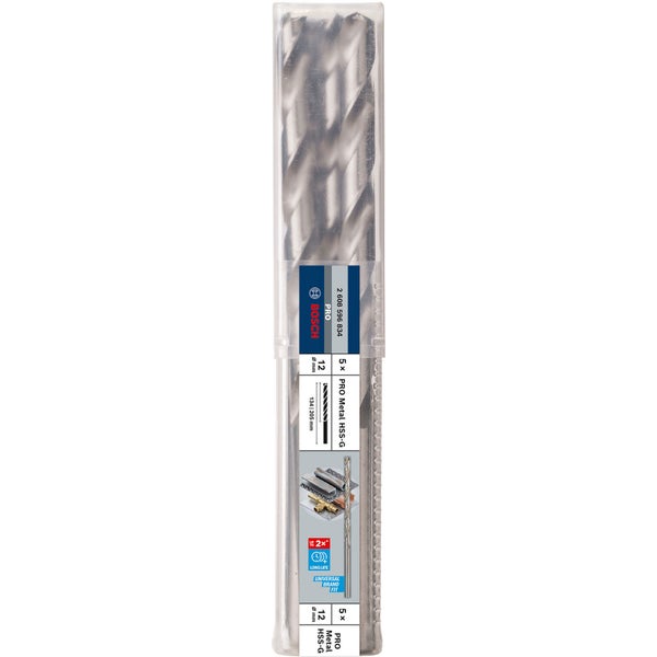 Bosch PRO Metal HSS-G Spiralbohrer 12 x 134 x 205 mm - 2608596834