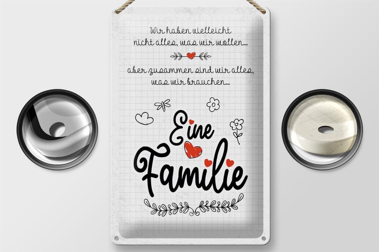 Blechschild Spruch Familie Wir haben nicht alles aber 20x30cm