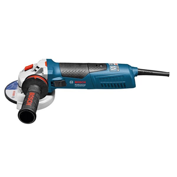 Bosch Professional Winkelschleifer GWS 19-125 CIST in Blau mit Zusatzhandgriff und Schutzhaube.