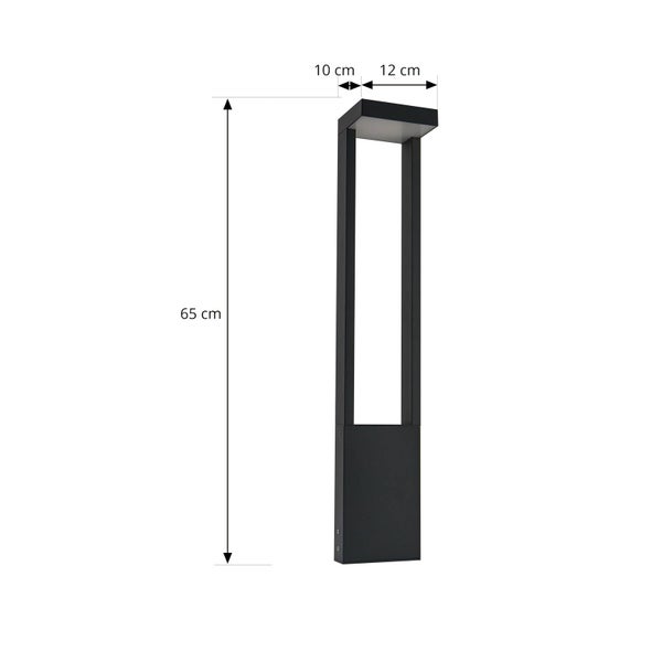 Lindby LED Außenleuchte Lonete (Modern) in Schwarz aus Aluminium (1 flammig, ) - Wegeleuchte Pollerleuchte Wegelampe Sockelleuchte