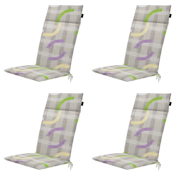 Hochlehnerauflage Tess lila - Ca. 120x50 cm - 4er-Set
