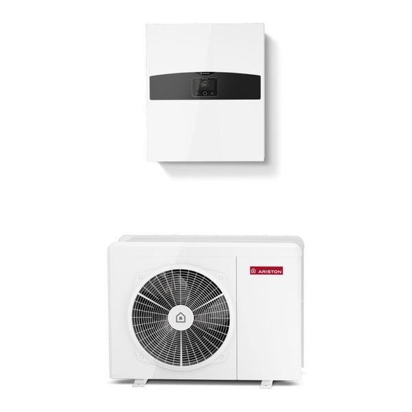 Vernetzte kompakte Luft/Wasser-Wärmepumpe Nimbus Plus M mit elektrischem Zusatzgerät Ariston 8 kW, einphasig