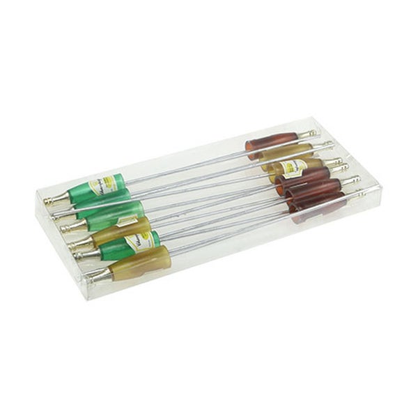 Dekorative Cocktailspieße mit Flaschendesign im transparenten Behälter