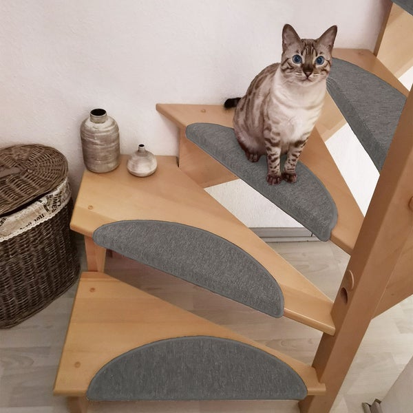Beautissu ProStair Stufenmatte 56x20cm Hellgrau (15tlg)