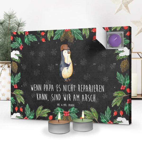 Mr. & Mrs. Panda Duftkerzen Adventskalender Wenn Papa es nicht reparieren kann, sind wir am Arsch - Schwarz