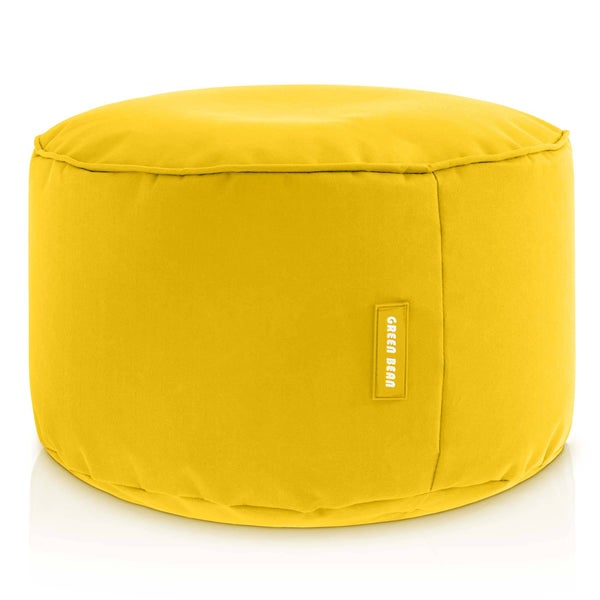 Green Bean Sitzsack-Hocker 45x25cm mit EPS-Perlen Füllung - Fußhocker Fußkissen Sitz-Pouf für Sitzsäcke - Bodenkissen für Kinder und Erwachsene - Fußablage Sitzkissen Sitzhocker Gelb