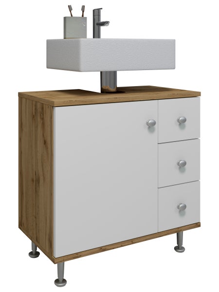 Holz Badmöbel Badunterschrank Schublade Nilosi M