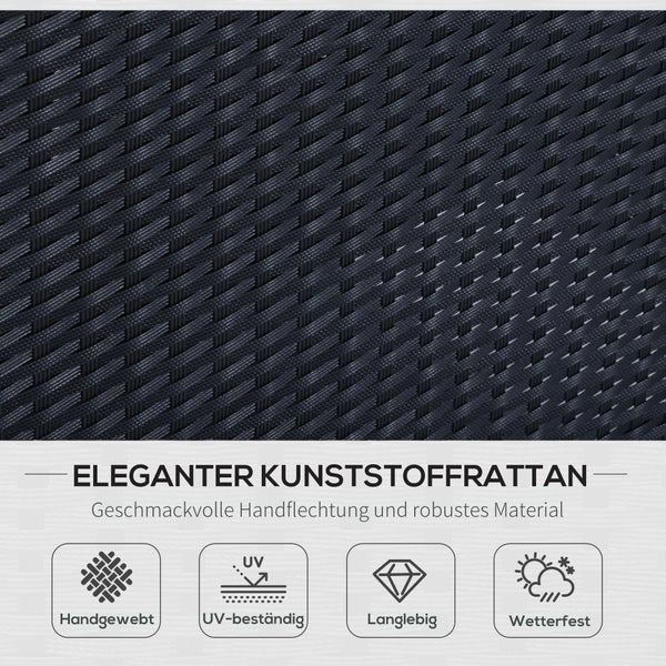 Outsunny 18 tlg. Sitzgarnitur Sitzgruppe Gartenset Sofagarnitur Gartenmöbel Set Lounge, Polyrattan, Schwarz