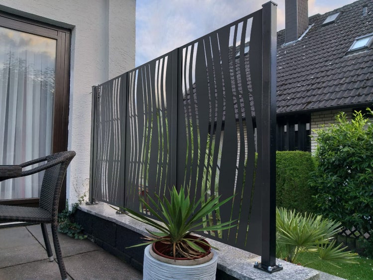 Sichtschutzwand ELEO Arno 60 x 158 cm - Metall pulverbeschichtet anthrazit