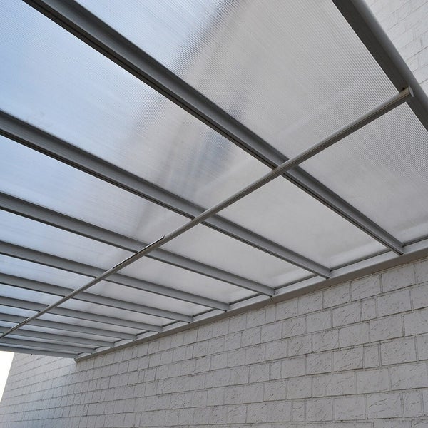 Home Deluxe - Terrassenüberdachung SOLIS - Weiß - B/T/H: 618 x 303 x 226/278 cm - inkl. Hohlkammerplatten, Montagematererial I Carport Pavillion Pergola