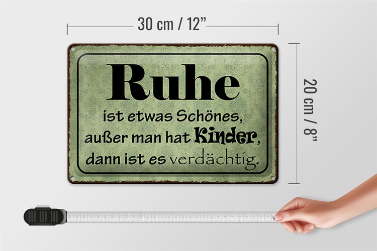 Blechschild Spruch 30x20cm Ruhe ist etwas schönes außer