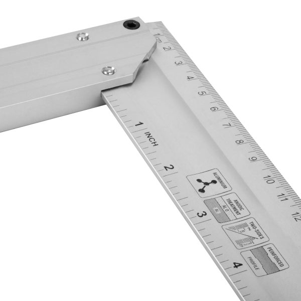 2 x Aluminium Anschlagwinkel 400 mm Winkel mit cm und Zoll genietet
