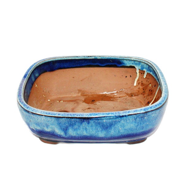 Bonsai-Schale - rechteckig G5B - zweifarbig blau-beige - L26,5cm x B21,5cm x H9cm