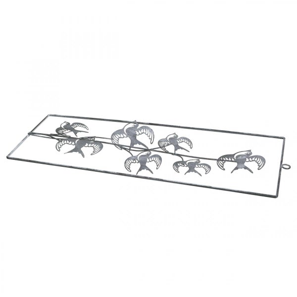 Dekorative Schwalben-Silhouette aus Metall für den Außenbereich