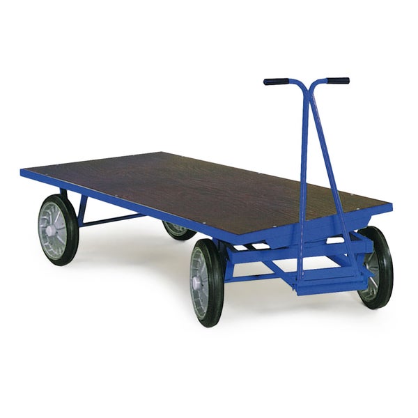 Transportwagen mit Holzplatte und vier Rädern