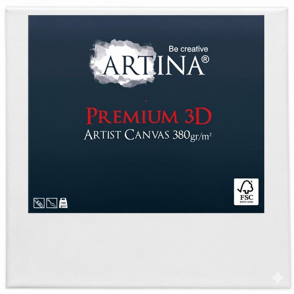 Artina Premium 3D Künstler Leinwand 380 Gramm pro Quadratmeter mit FSC Zertifizierung
