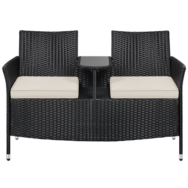 Gartensitzgruppe für zwei Personen mit integriertem Tisch