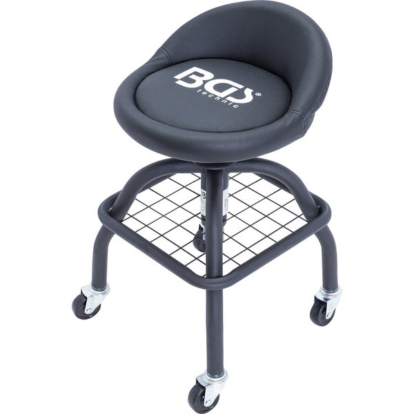 Werkstatthocker mit Rollen und BGS technic Logo