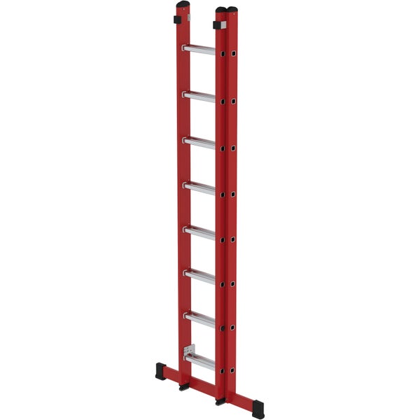 Günzburger Steigtechnik Sprossen-Schiebeleiter 2tlg. GFK/Alu mit Standard-Traverse 2 x 8 Sprossen - 035508