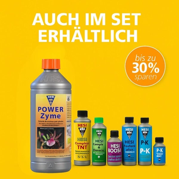 HESI Dünger-Set bestehend aus Power Zyme, TNT Komplex und weiteren Zusätzen, bis zu 30 Prozent Ersparnis beim Set-Kauf.