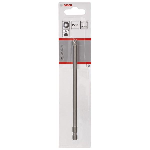 Bosch 1x Schrauberbit Extra-Hart, PZ 3, 152 mm - 2607001590