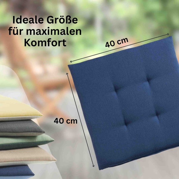 2er-Set Sitzkissen outdoor DOVE CHAIRPAD Blau 40 x 40 cm