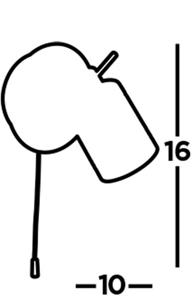 Skizze einer Lampe mit Maßangaben