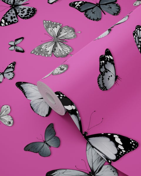 Tapetenrolle mit Schmetterlingsmuster